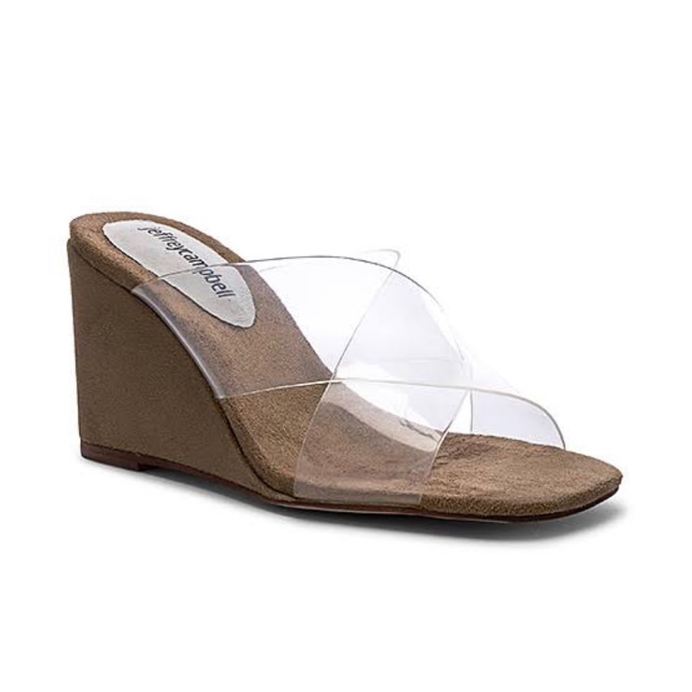 Jeffrey Campbell NWOT Mystical Clear Suede Wedge 7